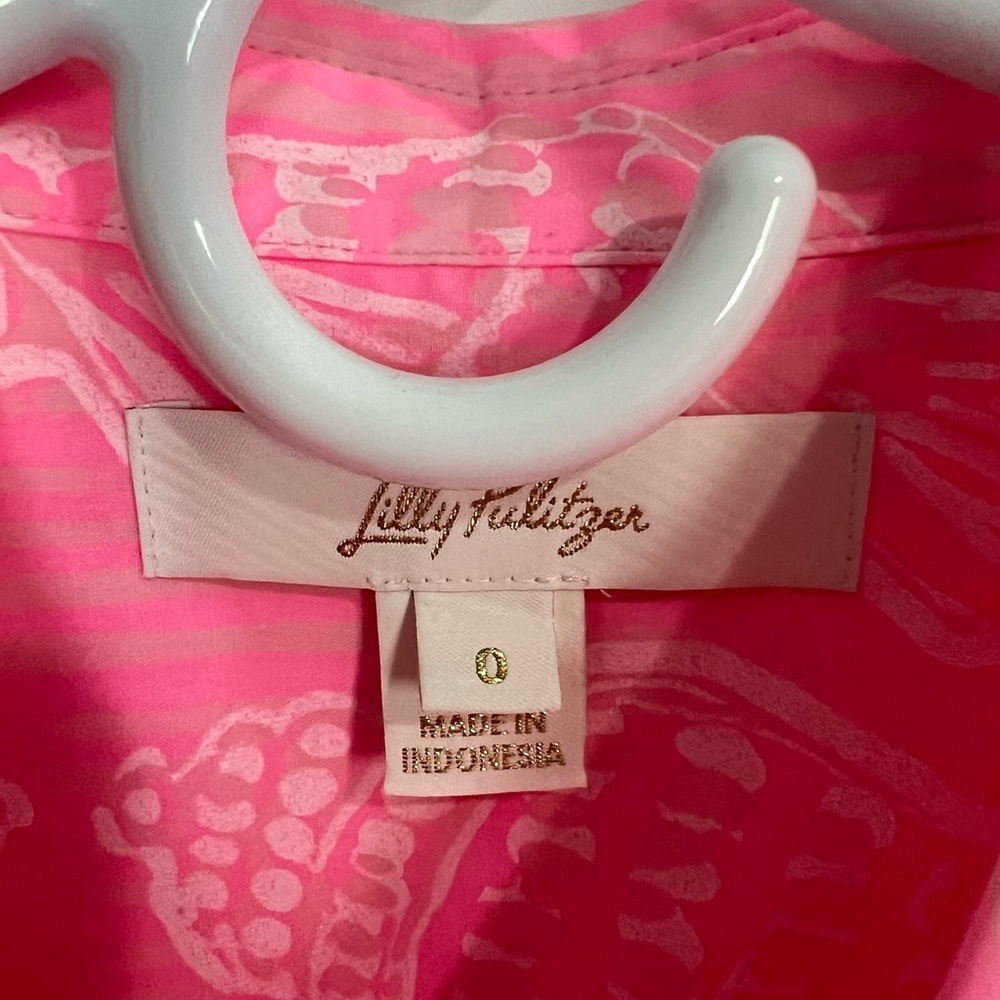 Lilly Pulitzer Breah Sleeveless Button Down Top Sz 0 Rousseau Pink - Picture 3 of 7